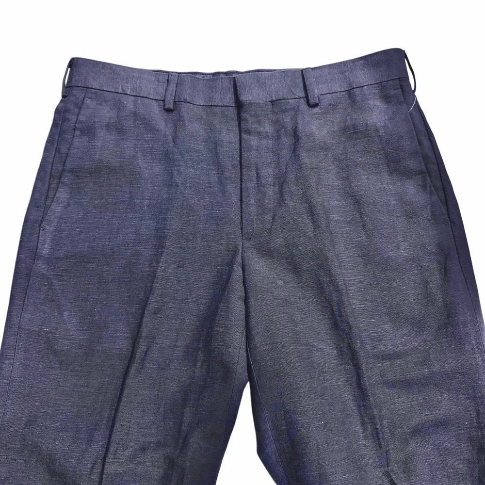 CUBAVERA Navy Blue Linen-blend Dress Pants Size 32x32 Trousers Business Office